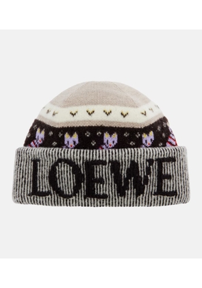 Loewe Logo wool-blend beanie