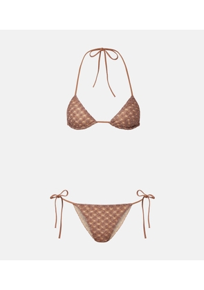 Missoni Open-knit lame bikini