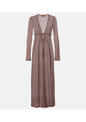 Missoni Open-knit lame beach cover-up