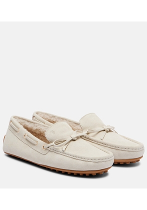 Tod's Gommino shearling-lined suede boat shoes