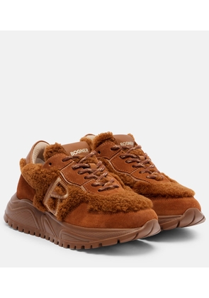 Bogner Malaga 27 suede-trimmed shearling platform sneakers