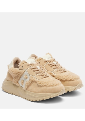 Bogner Malaga 27 suede-trimmed shearling platform sneakers