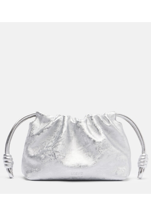 Loewe Flamenco Mini metallic leather clutch
