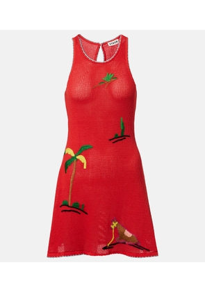 Staud Marea embroidered cotton minidress