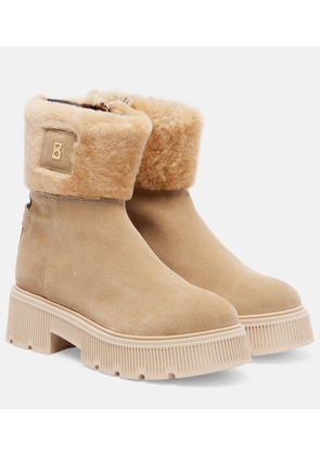 Bogner Turin shearling-trimmed suede ankle boots