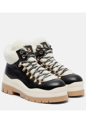 Bogner Arosa shearling-lined leather lace-up boots