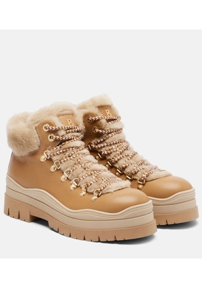 Bogner Arosa leather and shearling ankle boots
