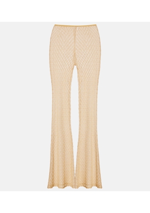 Missoni Open-knit lame flared pants