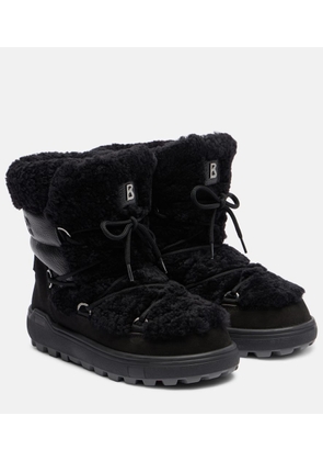 Bogner Chamonix shearling-trimmed suede snow boots