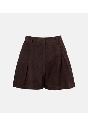 Rotate High-rise suede shorts