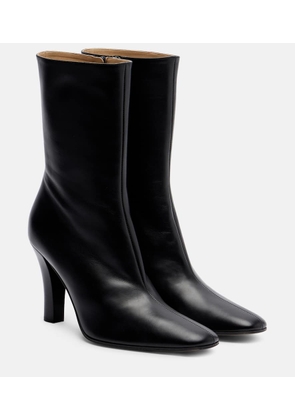 The Row Mona leather ankle boots