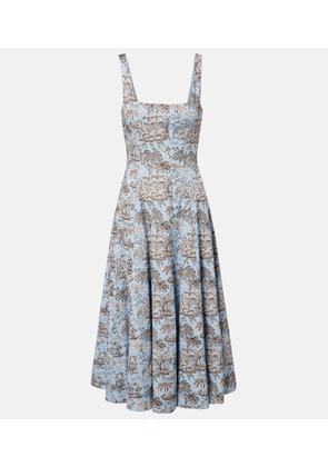 Staud Wells floral cotton poplin midi dress