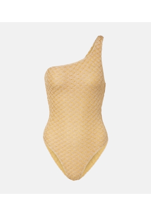 Missoni One-shoulder lame swimsuit
