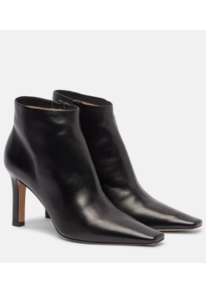 The Row Carla 80 leather ankle boots