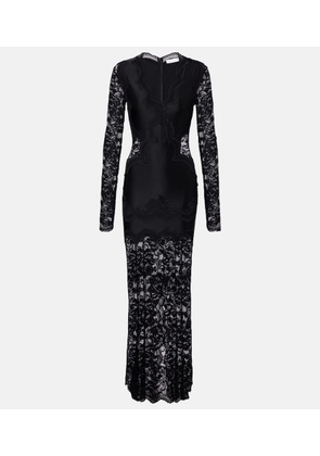 Rabanne Lace-trimmed jersey maxi dress