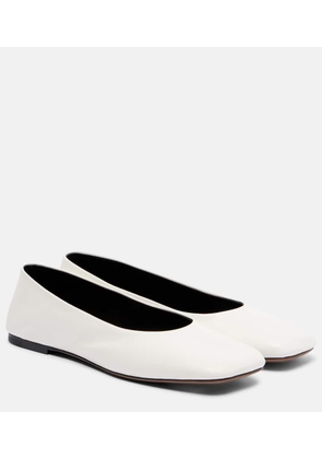 The Row Square leather ballet flats