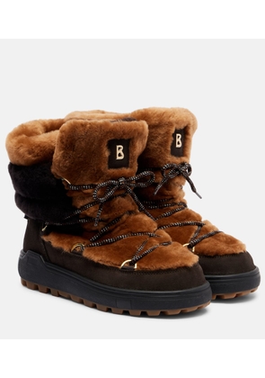 Bogner Chamonix shearling and suede snow boots