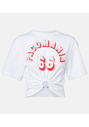 Rabanne Printed cropped cotton-blend T-shirt