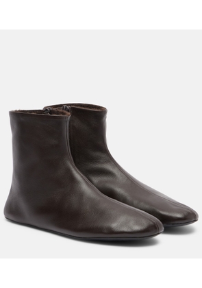 The Row Stella shearling-lined leather ankle boots