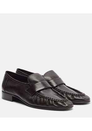 The Row Leather penny loafers