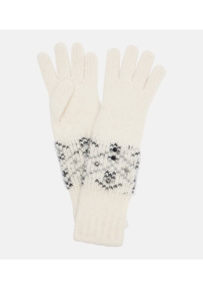 Moncler Embellished alpaca and wool-blend gloves