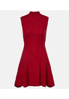 Staud Charade cable-knit wool-blend minidress
