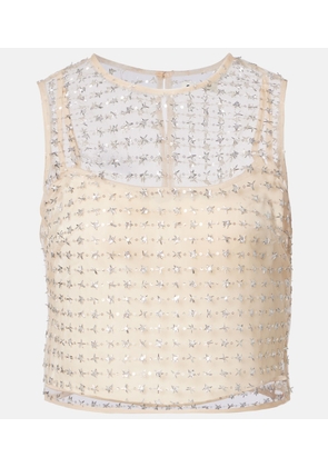 Staud Seraphina sequined tulle top