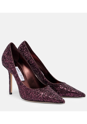 Jimmy Choo Love 100 glitter pumps