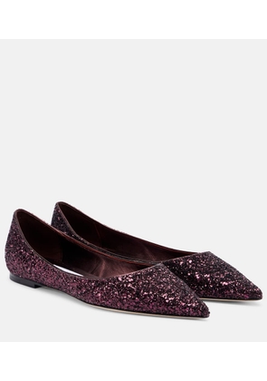 Jimmy Choo Love glitter ballet flats