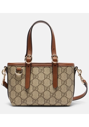 Gucci GG Canvas leather-trimmed tote bag
