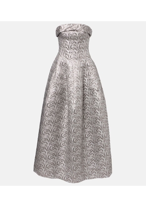 Simkhai Metallic-effect bustier gown