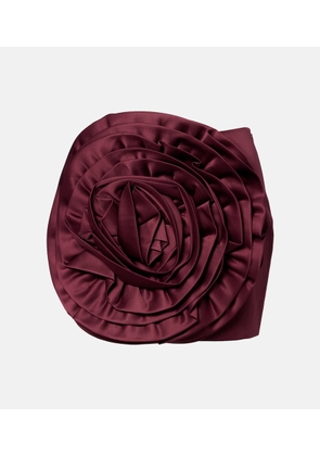 Rotate Floral-applique satin miniskirt