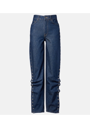 Rotate Asymmetric high-rise straight jeans