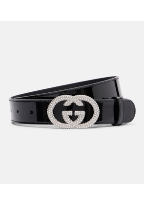 Gucci Interlocking G patent leather belt