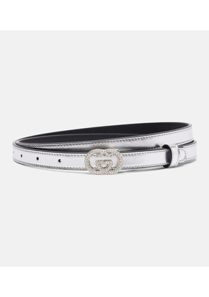 Gucci Interlocking G metallic leather belt
