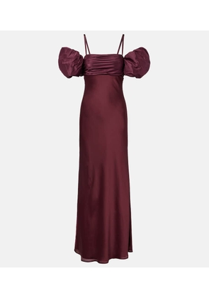 Rotate Puff-sleeve satin gown