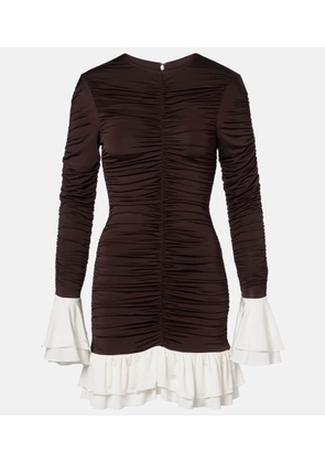 Rotate Ruched ruffled minidress