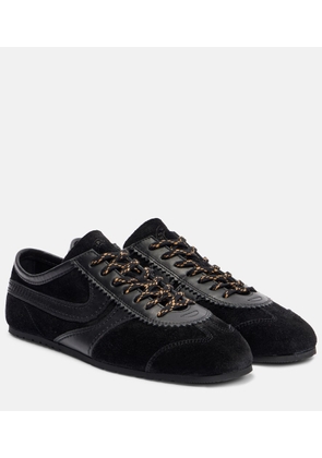 Dries Van Noten Leather-trimmed suede sneakers