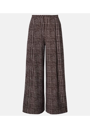 Norma Kamali Prince of Wales check wide-leg pants