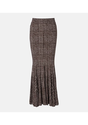 Norma Kamali Prince of Wales check maxi skirt