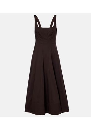 Staud Pleated cotton midi dress