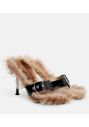 Christen Helix 95 croc-effect leather thong sandals