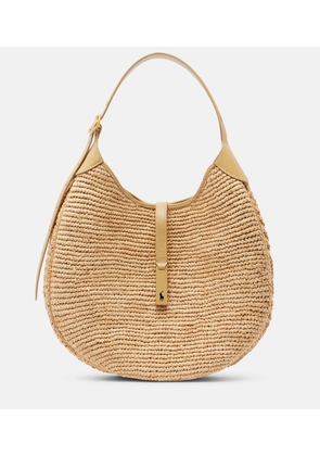 Polo Ralph Lauren Polo ID Large leather-trimmed raffia tote bag