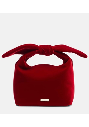 Aquazzura Bow Tie Small velvet tote bag