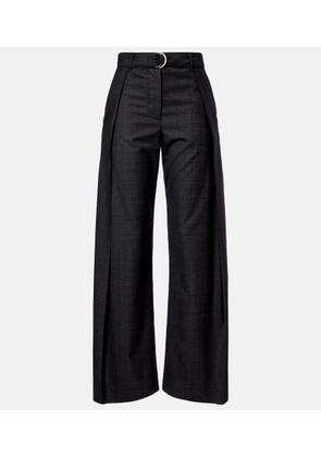 Loewe Checked belt wool barrel-leg pants