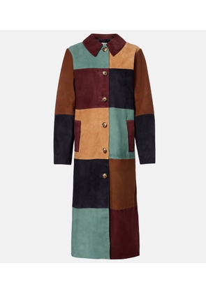 Rixo Patchwork suede coat
