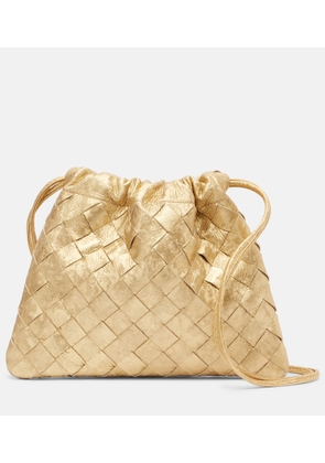 Bottega Veneta Intrecciato Small metallic leather pouch
