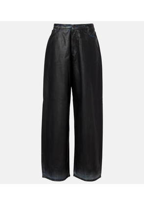 Acne Studios 2023 mid-rise wide-leg coated jeans
