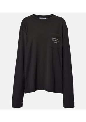 Acne Studios Logo cotton and hemp jersey top
