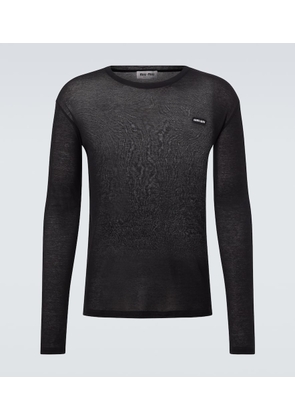 Miu Miu Logo cotton jersey T-shirt